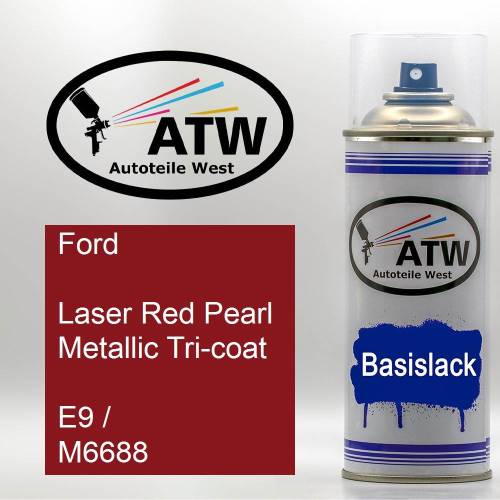 Ford, Laser Red Pearl Metallic Tricoat, E9 / M6688: 400ml Sprühdose, von ATW Autoteile West.
